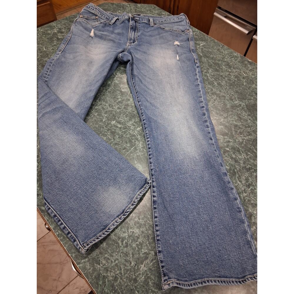Rock & Republic Henlee Jeans Mens Size 38 X 30 Distressed Pockets Boot Cut 90s